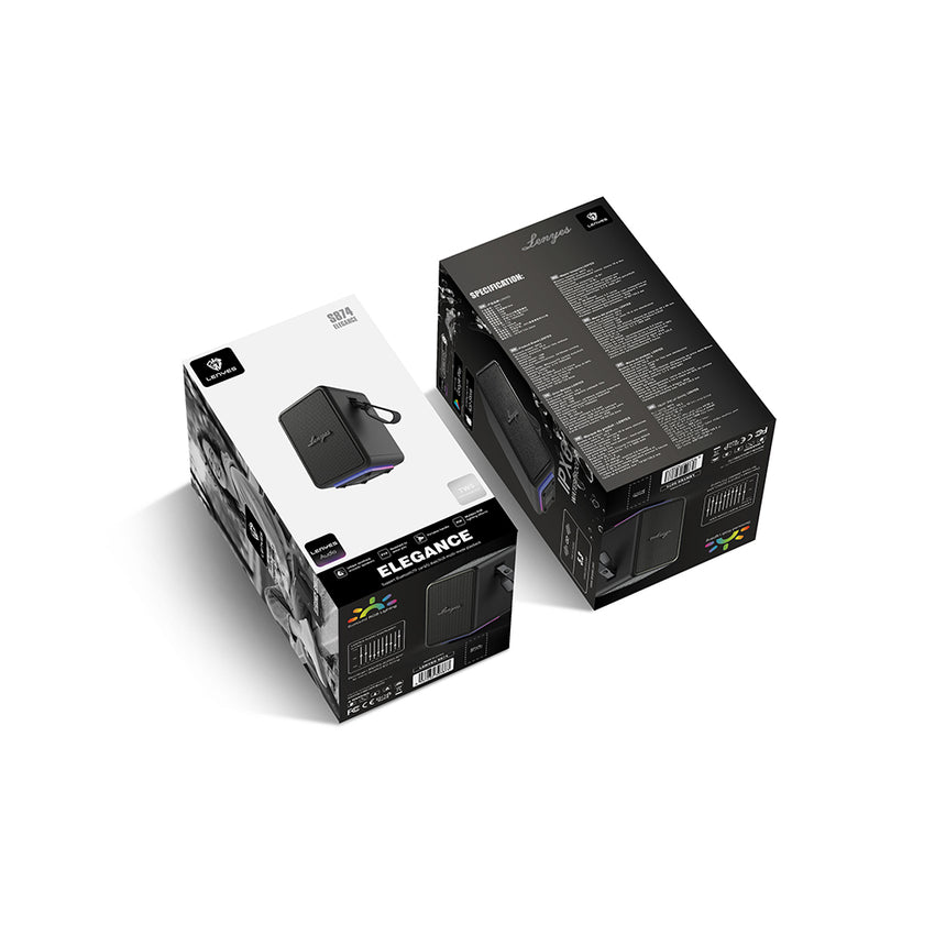 Lenyes S874 | Su Geçirmez RGB Askılı Taşınabilir TWS Bluetooth Hoparlör v5.3