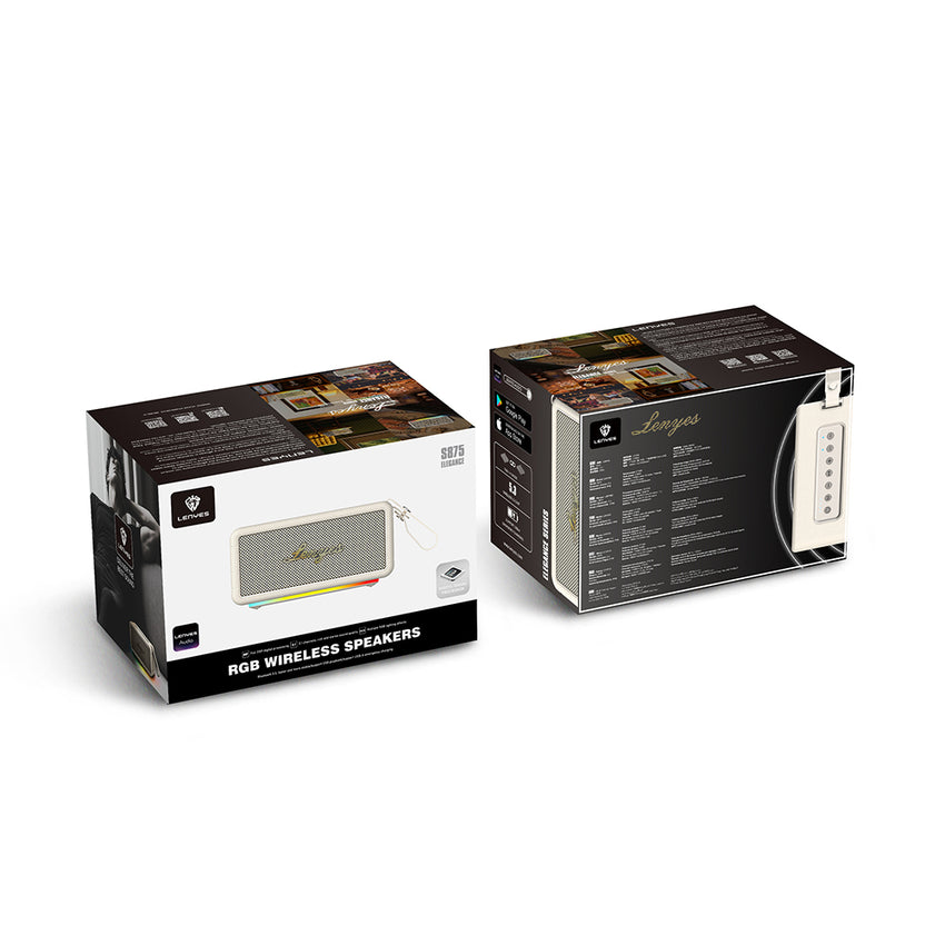 Lenyes S875 Elegance Serisi RGB Işıklı Taşınabilir Su Geçirmez TWS Bluetooth Hoparlör v5.3 – 40W