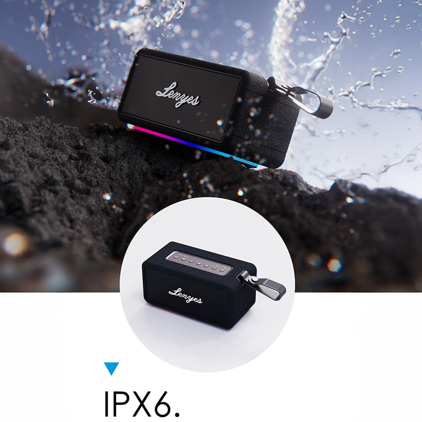 Lenyes S875 Elegance Serisi RGB Işıklı Taşınabilir Su Geçirmez TWS Bluetooth Hoparlör v5.3 – 40W