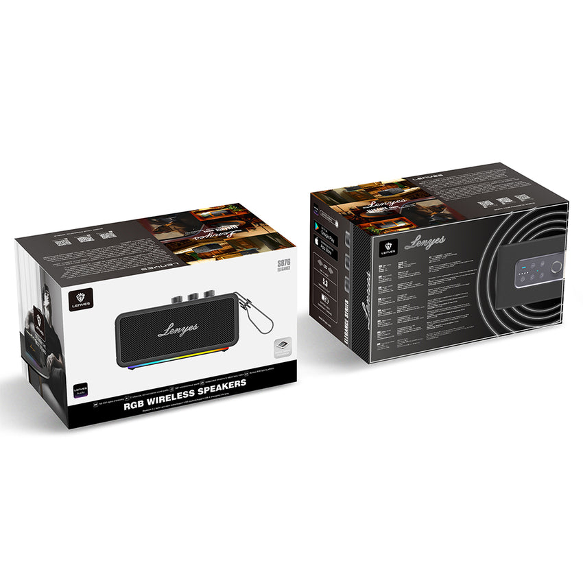 Lenyes S876 | Supreme Serisi RGB Işıklı Su Geçirmez TWS Bluetooth Hoparlör 45W