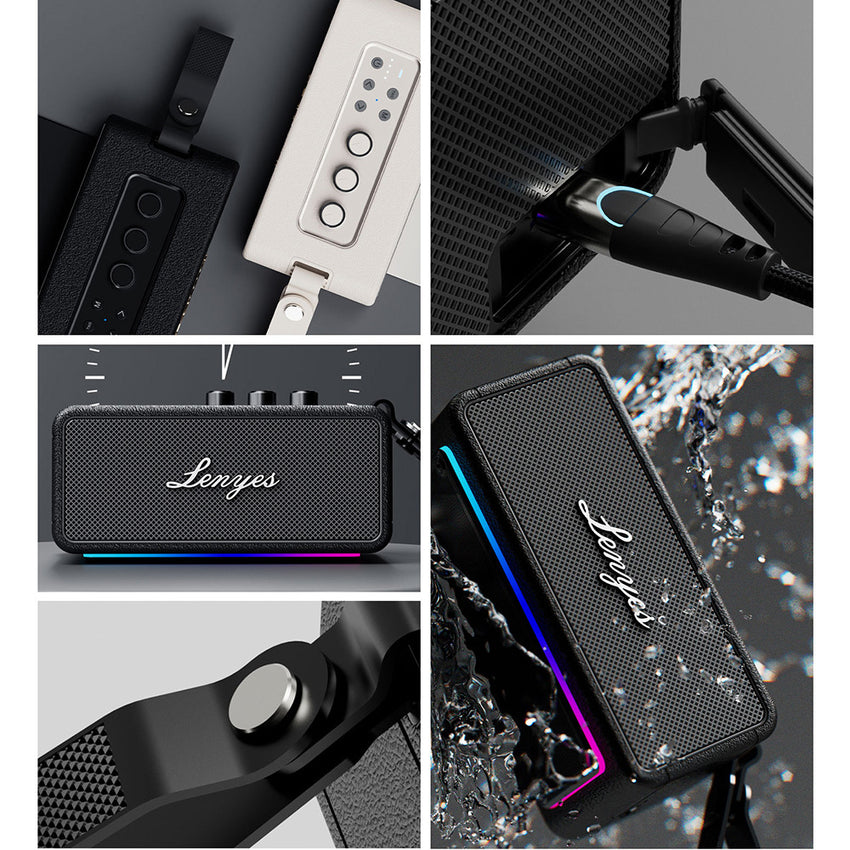 Lenyes S876 | Supreme Serisi RGB Işıklı Su Geçirmez TWS Bluetooth Hoparlör 45W