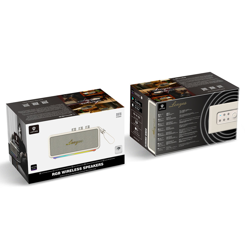 Lenyes S876 | Supreme Serisi RGB Işıklı Su Geçirmez TWS Bluetooth Hoparlör 45W