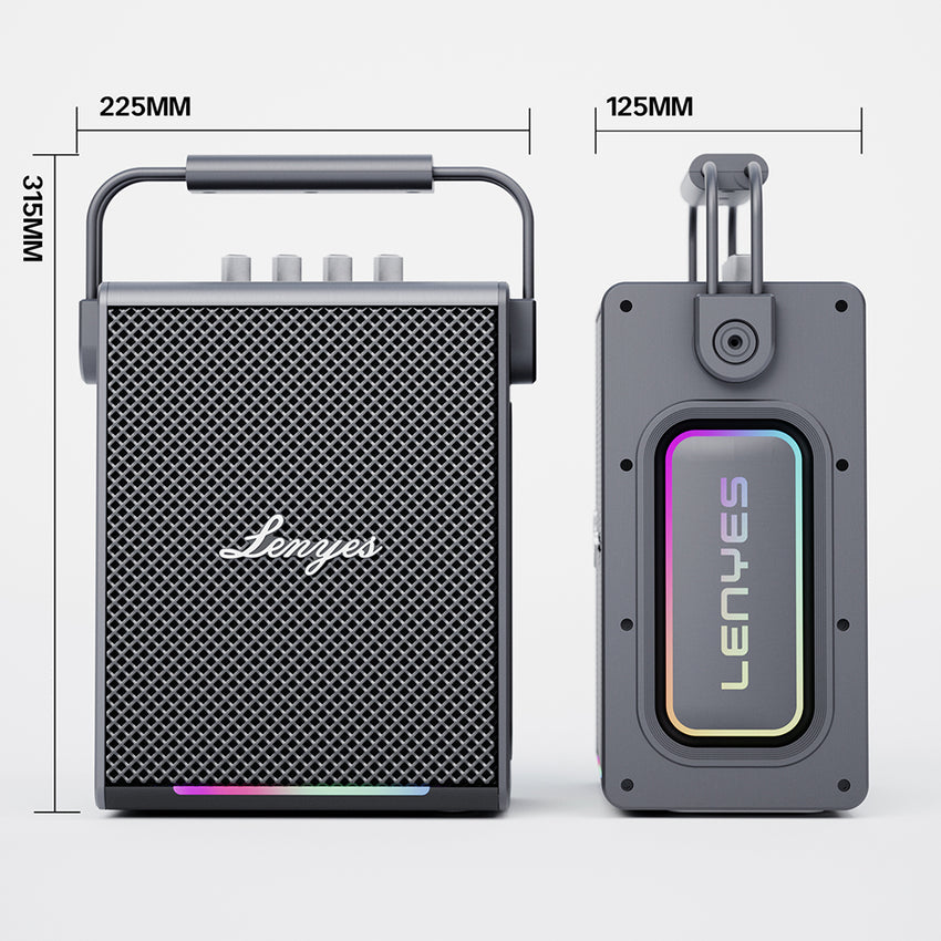 Lenyes Titan 1 Serisi RGB Işıklı Çift Mikrofonlu Bluetooth Speaker Hoparlör v5.3 5000mAh
