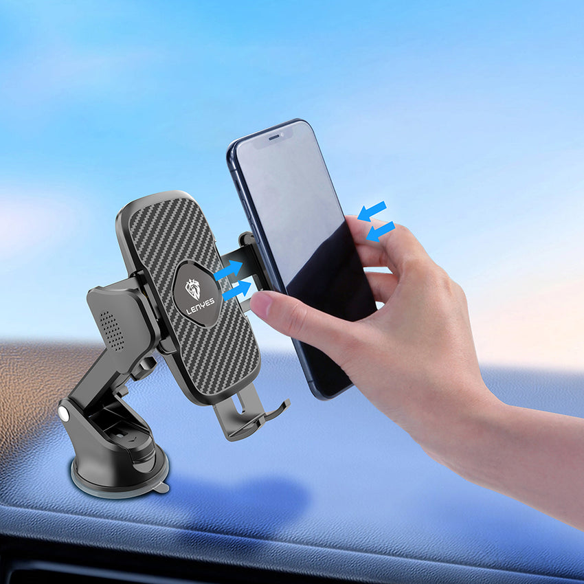 Lenyes CR121 Sarsıntı Önleyici 360 Derece Dönebilen Teleskopik Vantuzlu Tasarım Araç İçi Telefon Tutucu
