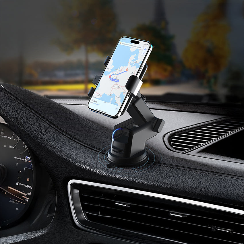 Lenyes CR195 | 360° Dönebilen Teleskopik Vantuzlu Araç Telefon Tutucu