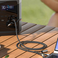 Lenyes LC112 Çoklu Şarj Kablolu Fener ve Çakmaklık Özellikli 6in1 Kablo 240W 1M