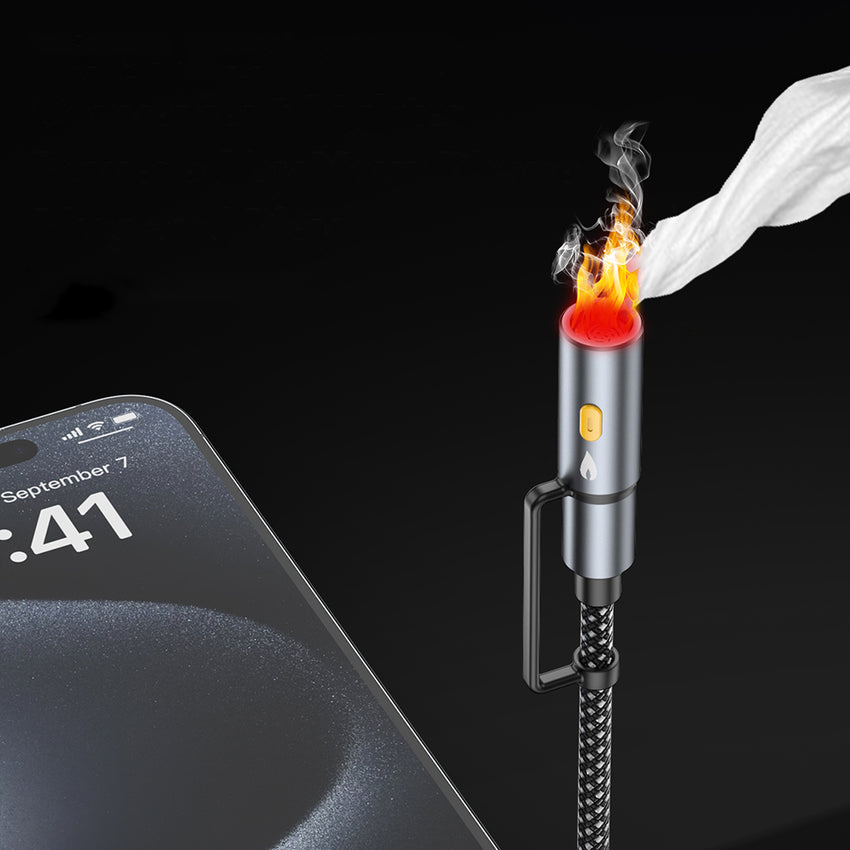 Lenyes LC112 Çoklu Şarj Kablolu Fener ve Çakmaklık Özellikli 6in1 Kablo 240W 1M