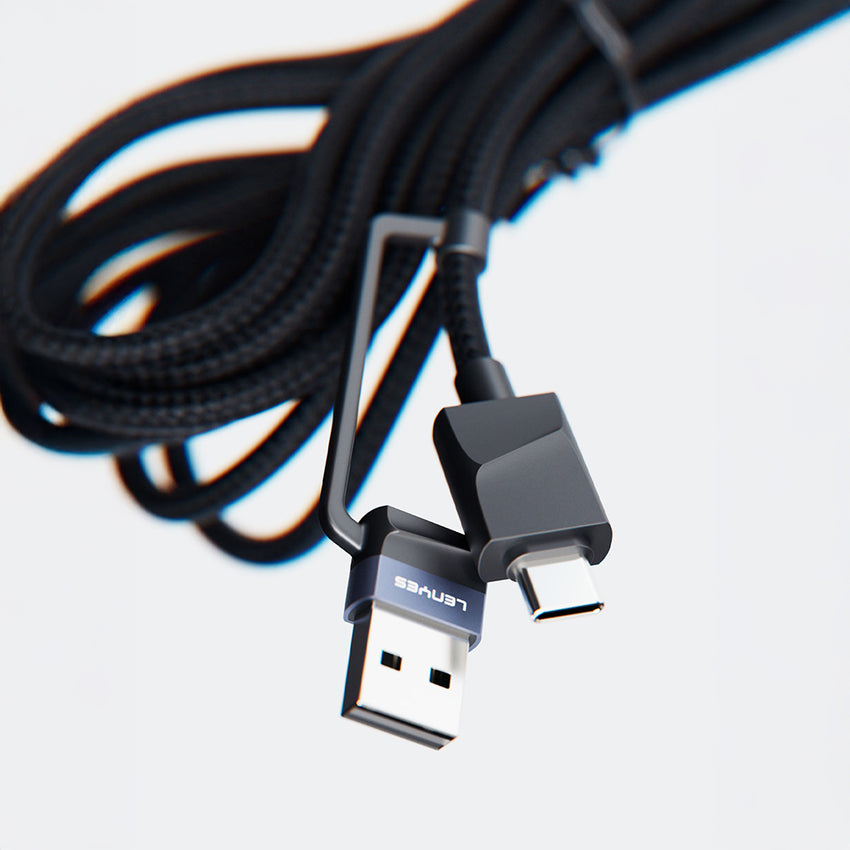 Lenyes LC541 | 4in1 60W Akıllı Saat Uyumlu Şarj Kablosu | USB-A & Type-C Girişli