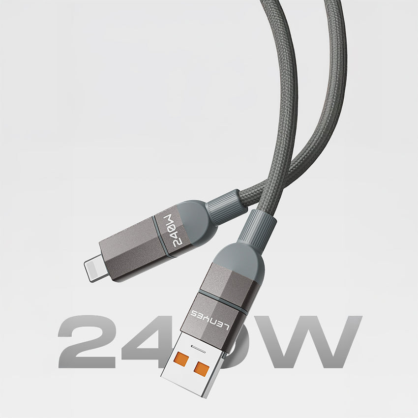 Lenyes LC543 | 4in1 240W Hızlı Şarj USB-A & Type-C Kablo | Dijital Göstergeli