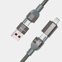 Lenyes LC543 | 4in1 240W Hızlı Şarj USB-A & Type-C Kablo | Dijital Göstergeli