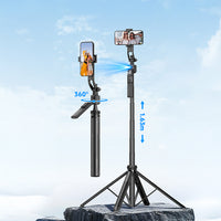 Lenyes LPH107 | 360° Takipli Tripod & Dolgu Işıklı Selfie Çubuğu + Kumanda