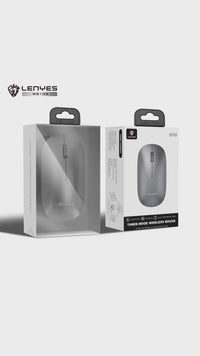 Lenyes WS103 Sessiz Buton Tasarımlı Ergonomik Çift Bluetooth Bağlantılı 2.4G Kablosuz Mouse 1200 DPI