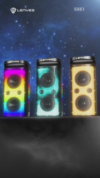 Lenyes S883 Su Geçirmez Tekerlekli Mikrofonlu Çoklu Giriş RGB Işıklı TWS Karaoke FM Bluetooth Hoparlör v5.3 360W